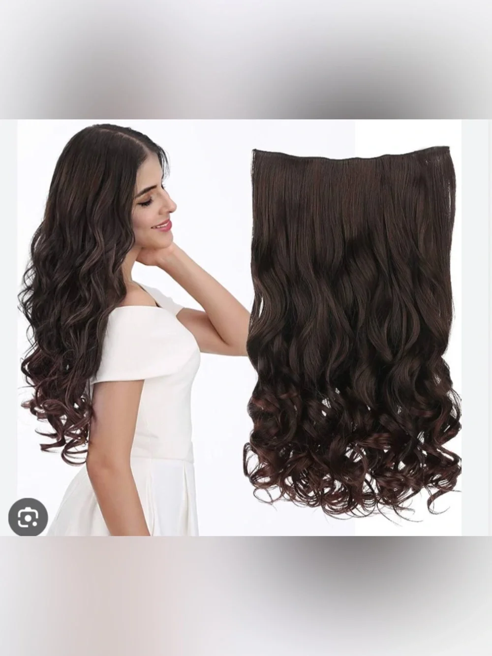 New 14” Dark Brown Weft Clip In Curly Wavy Remy Hair Extensions
